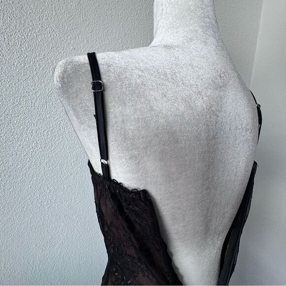 Commense Black Lace Dress Bronze Lining Bustier Straps Small NEW - Picture 11 of 14
